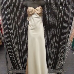 Chic Strapless Cream and Champagne Formal Gown